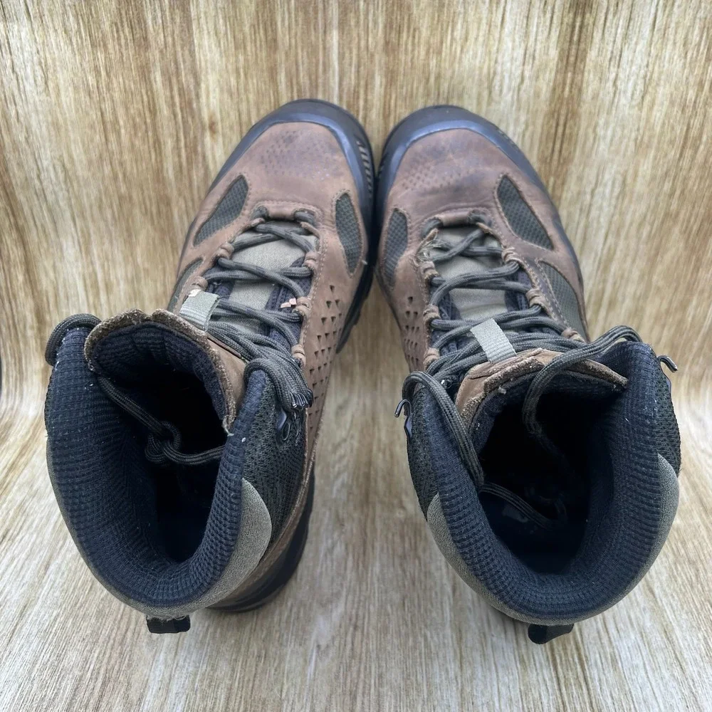 Vasque Breeze AT Mid GTX Hiking Boots Men's Size 10.5W Brown Leather Vibram 7038